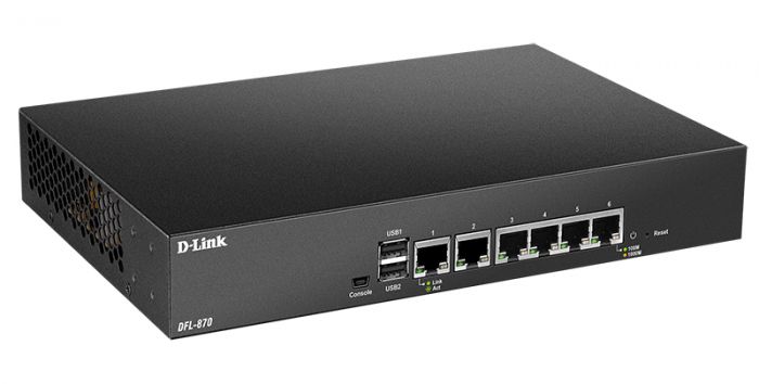 Мiжмережевий екран D-Link DFL-870 6x1GE, 2xUSB
