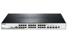 Комутатор D-Link DGS-1510-28XMP 24xGE PoE, 4xSFP+, SmartPro