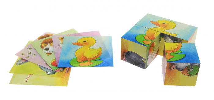 Кубики дерев'яні goki Звірятка 57056