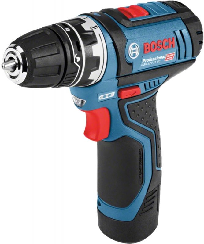 Шуруповерт-дриль Bosch GSR 12V-15 FC, 12В, 2х2.0Ач