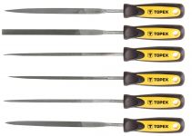 Надфілі TOPEX, набір 6 од., алмазні, тримач двокомпонентний, 150 мм