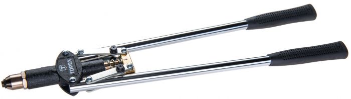 Заклепочник TOPEX, торцевий, для заклепок алюмінієвих 2.4, 3.2, 4.0, 4.8 мм