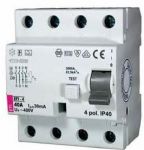 Реле диференційне ETI, (УЗО) EFI6-4 25/0,03 тип AC (6kA)