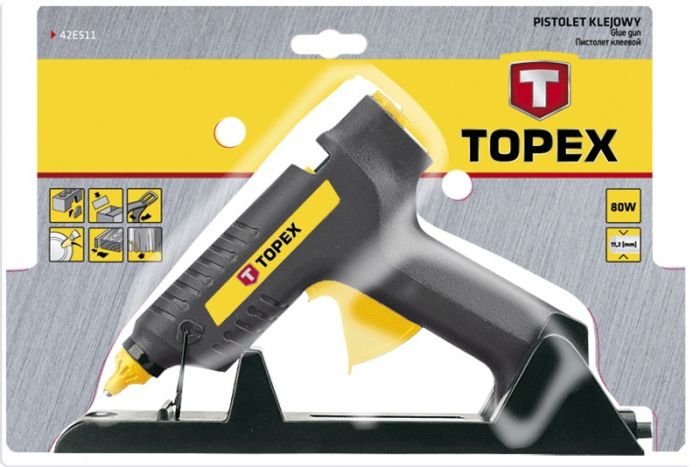 Пістолет клейовий TOPEX, 11 мм, бездротовий, 15/80 Вт, 14-16 г/хв