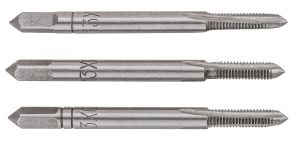 Мітчики TOPEX, M3, набір 3 шт., крок різьблення 0.5 мм