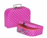 Набір ігрових валіз (2 шт.) goki Бузкові в горошок 60106G
