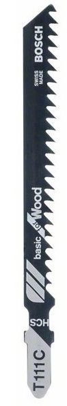 Полотно пиляльне для електролобзика Bosch по дереву T111С, 5шт