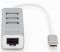 Концентратор-адаптер DIGITUS USB Type-C, 3xUSB+Fast Ethernet