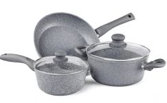 Набір посуду з 5 предметів Lamart LT1095 з мраморним покриттям Stone