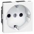 Розетка Legrand Schuko 16А 250В зі шторками, гвинтові клеми 2модуля, Mosaic,білий