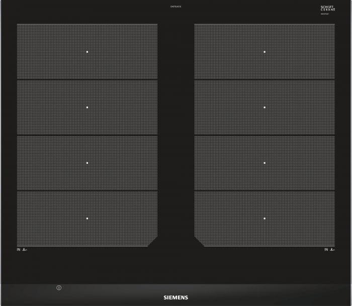 Варильна індукційна поверхня Siemens EX675LXC1E -60см/4 конф/17 рівнів потуж/сенсор/чорний