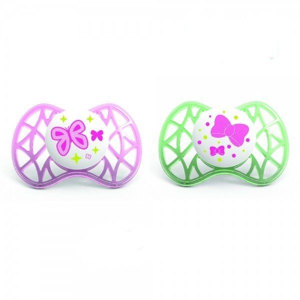 Пустушка симетрична Nuvita Air 6м+ 2шт. для дівчинки NV7081Pink