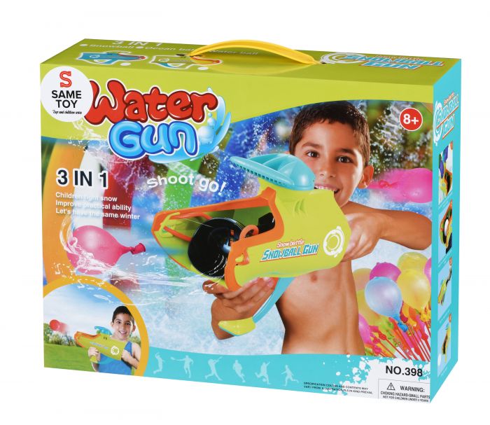 Іграшкова зброя Same Toy 3в1 Бластер м'ячик/сніг/вода, 33см, бірюзовий