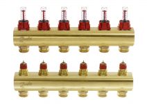 Розподільний колектор  Danfoss FHF 6+6 з ротаметрами, латунний