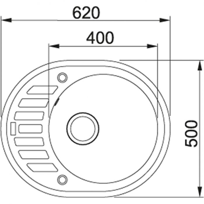 Кухонні мийки Franke RONDA ROG 611-62 Фраграніт/620х500х205/Словаччина/Графіт