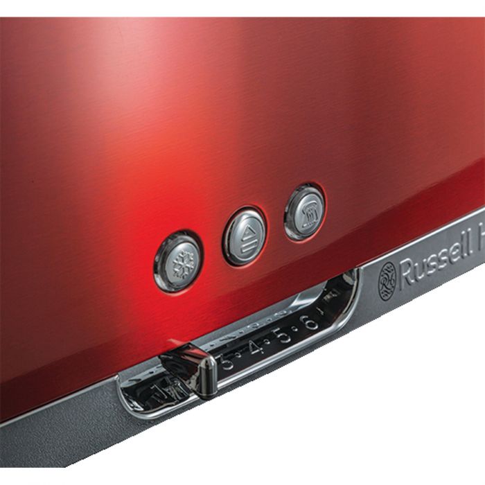 Тостер  Russell Hobbs Luna Solar, 1420Вт, нержав., довгі слоти, підігрів,разморожування, червоний