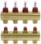Розподільний колектор  Danfoss FHF 4+4 з ротаметрами, латунний