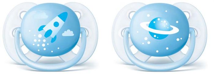Пустушка для хлопчиків Avent Ultra Soft Ортодонтична 2 шт 0+ SCF222/20