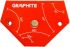 Кутник зварювальний GRAPHITE, магнітний, 64x95x14 мм, максимальна вантажопідйомність 11.4 кг, кут 45,60,75,90,135°