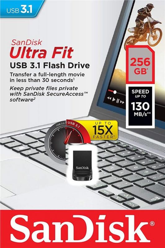 Накопичувач SanDisk  256GB USB 3.1 Type-A Ultra Fit