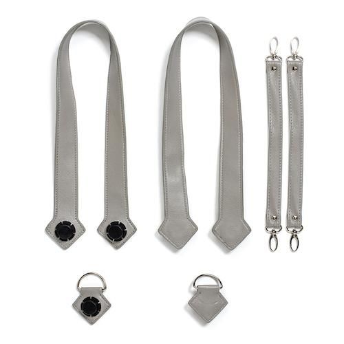 Набір (ручки, фіксатори, ремені на коляску) еко-шкіра MyMia NU-PGBG0019-8803 сірий