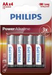 Батарейка Philips Power Alkaline AA лужна блістер, 4 шт