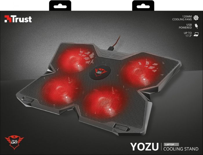 Підставка для ноутбука Trust GXT278 YOZU COOLING (17.3") RED LED Black