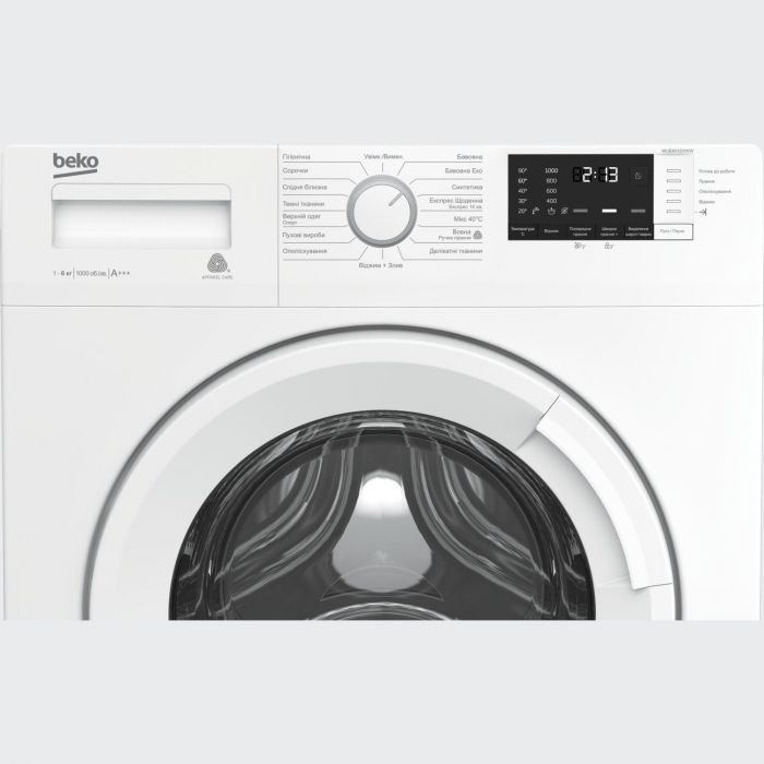 Пральна машина з фронт. зав. BEKO WUE6512XWW, 6кг, 1000, A+++, 40см, Дисплей, Білий