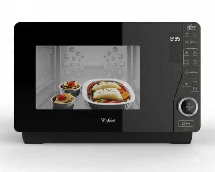 Мікрохвильова піч Whirlpool, 25л, електронне упр., 800Вт, гриль, дисплей, чорний