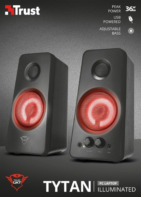 Акустична система (Колонки) Trust 2.0 GXT 608 Tytan Illuminated Speaker Set BLACK