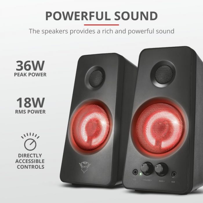 Акустична система (Колонки) Trust 2.0 GXT 608 Tytan Illuminated Speaker Set BLACK