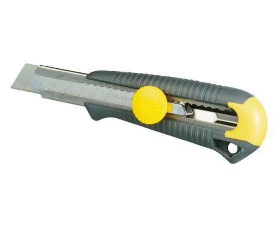 Нож STANLEY 18мм сегментированое лезвие 165мм металическая направляющая, фиксатор