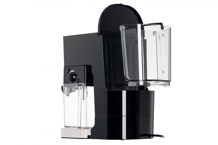 Кавоварка Ardesto ECM-EM14S - 1450Вт/ріжкова/ механіка+електроніка/ резервуар 1,4л/чорний+крем