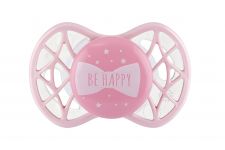 Пустушка симетрична Nuvita NV7065 Air55 Cool 0m+ "BE HAPPY" кольору "рожевий кварц"