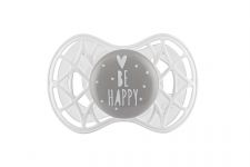 Пустушка ортодонтична Nuvita NV7084 Air55 Cool 6m+ "BE HAPPY" сіра