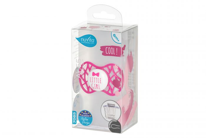 Пустушка симетрична Nuvita NV7085 Air55 Cool 6m+ "LITTLE GIRL" яскраво-рожева