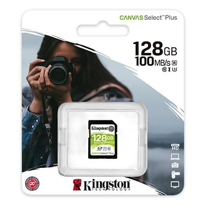 Карта пам'яті Kingston SD 128GB  C10 UHS-I R100MB/s