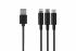 Кабель 2E USB 3 in 1 Micro/Lightning/Type C, 5V/2.4A, 1.2m, black