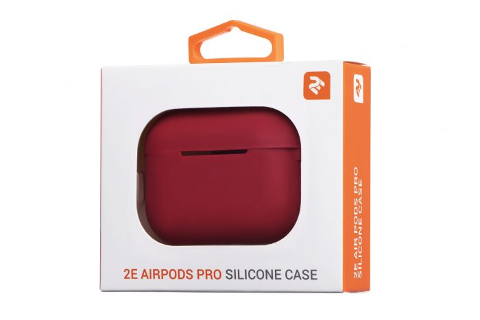 Чохол 2Е для Apple AirPods Pro, Pure Color Silicone (2.5mm) , Cherry red
