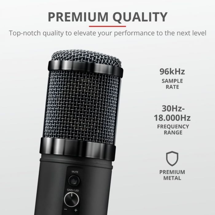 МІкрофон для ПК Trust GXT 256 Exxo USB Streaming Microphone Black