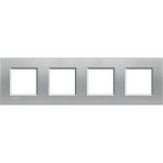 Bticino LivingLight Рамка прямокутна, 4 поста, колір Алюміній