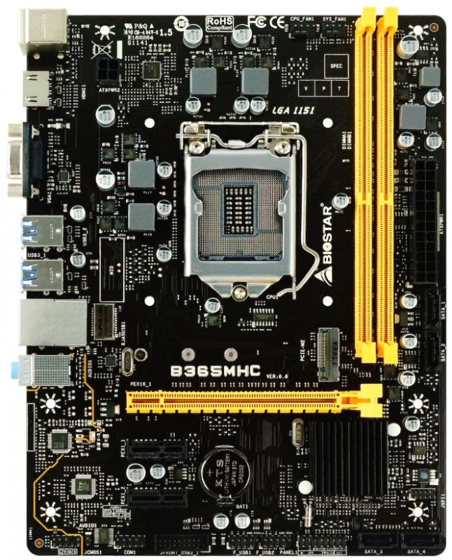 Материнська плата Biostar B365MHC s1151 B365 2xDDR4 HDMI-VGA mATX