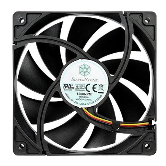 Корпусний вентилятор SilverStone SST-FN121-P 120мм, 3пін,1200 rpm ± 200 rpm, чорний
