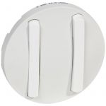 Лицьова панель slim вимикача Legrand 2-клавішного, Celiane, білий