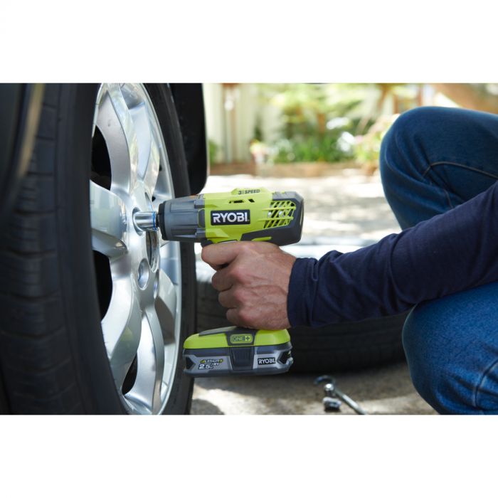 Ryobi Гайковерт ударний ONE + R18iW3-120S 18В, 1/2 '' 3-х скорост., 1x2.0 а / ч