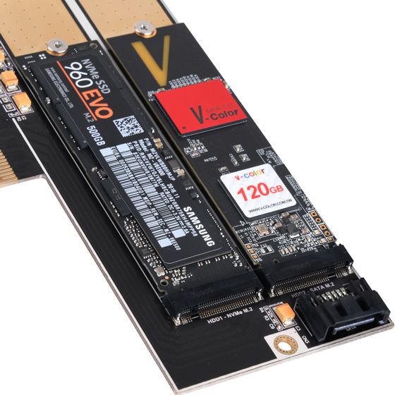 Плата-адаптер SST-ECM22 PCIe x4 для SSD m.2 NVMe + SATA 2242, 2260, 2280, 22110