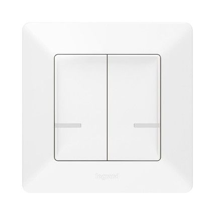 Legrand Розумний безпроводовий вимикач 2-клавішний (Valena Life with NETATMO.)[Білий]