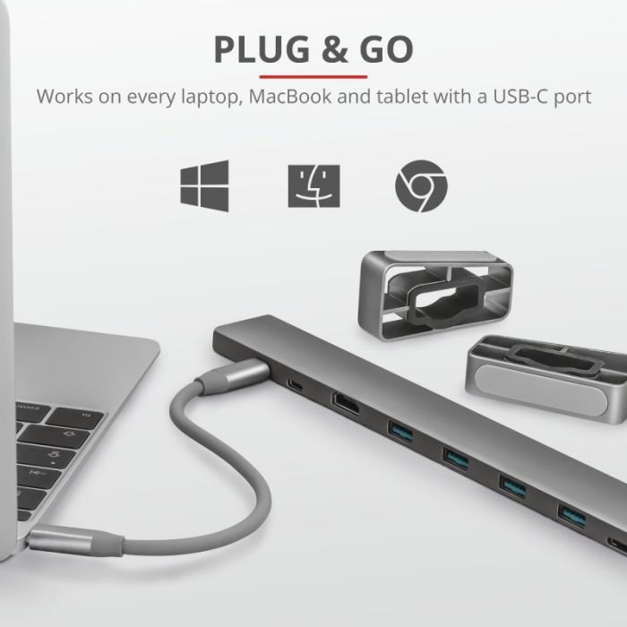USB-хаб Trust Dalyx Aluminium 10-in-1 USB-C Multi-port Dock