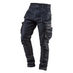 Штани робочі NEO Denim, розмір XS (46), 410 г/м2, 98% бавовна та 2% спандекс, профільовані коліна, під колінами вставки для зручності, місткі кишені, темно сині