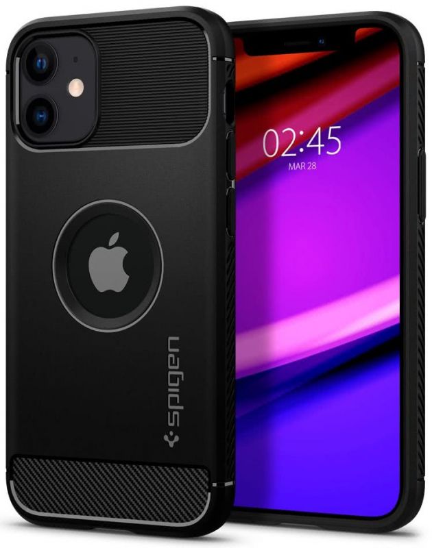 Чохол Spigen для iPhone 12 mini Rugged Armor, Matte Black